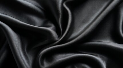 Fototapeta premium Draped Dark Gray Satin Fabric Texture