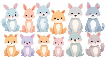 Cute cartoon animal collection