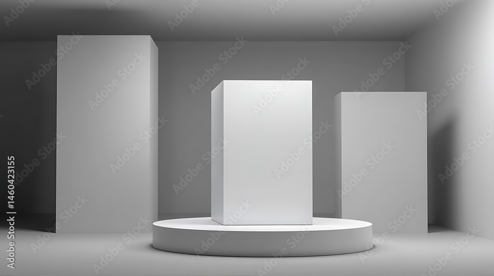 Aufkleber white colour object stage podium stand for sample product showcase display advertising background pr