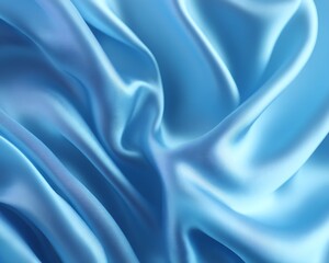 Obraz premium Draped Light Blue Satin Fabric