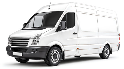 White delivery car for commercial shipping on isolated