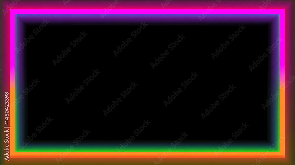 Poster square rectangle picture frame with two tone neon
