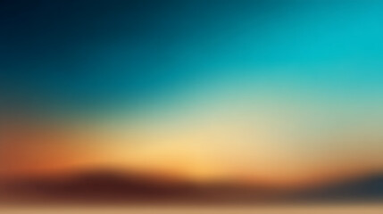 Simple gradient blurry background blue brown turquoise color, web backdrop, high end 4k wallpaper, minimal clean design, sky and earth illustration