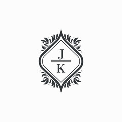 JK Initials Wedding Logo Vector Art  Icons  and Graphics