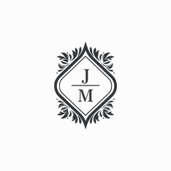 JM Initials Wedding Logo Vector Art  Icons  and Graphics