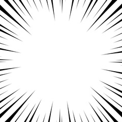 Naklejka premium 集中線の背景、漫画表現、フレーム、正方形サイズ