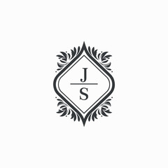 JS Initials Wedding Logo Vector Art  Icons  and Graphics