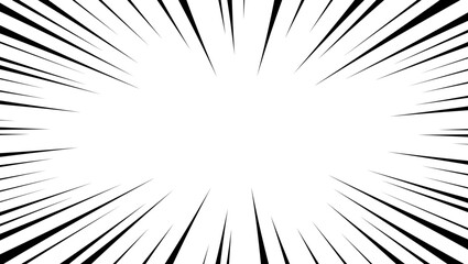 Naklejka premium 集中線の背景、漫画表現、フレーム