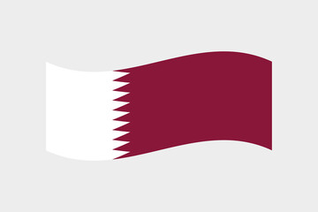 Obraz premium Flag of Qatar. Qatar wave flag digital vector illustration.