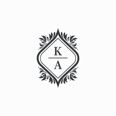 KA Initials Wedding Logo Vector Art  Icons  and Graphics