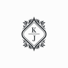 Fototapeta premium KJ Initials Wedding Logo Vector Art Icons and Graphics