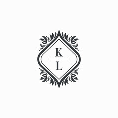 KL Initials Wedding Logo Vector Art  Icons  and Graphics