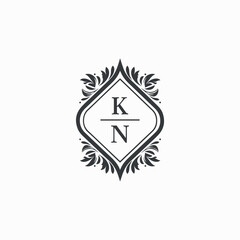 KN Initials Wedding Logo Vector Art  Icons  and Graphics