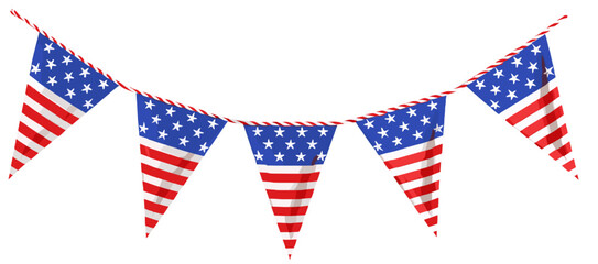 Obraz premium American Flag Pennant Banner colorful illustration