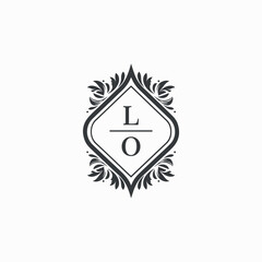 LO Initials Wedding Logo Vector Art  Icons  and Graphics