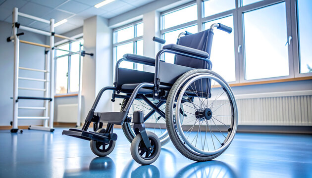 Accessible mobility solutions in rehabilitation center wheelchair indoor modern environment