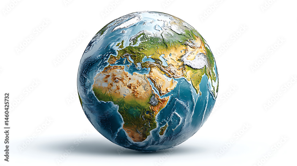 Poster earth globe geography sphere object on isolated