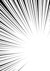 Obraz premium 集中線の背景、漫画表現、フレーム、縦向き