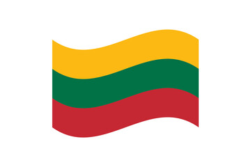 Flag of Lithuania. Lithuania wavy flag digital vector illustration. Fluttering flag.
