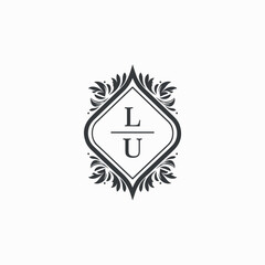 LU Initials Wedding Logo Vector Art  Icons  and Graphics