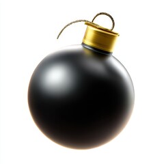 Black christmas ball isolated on white background