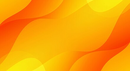 Abstract yellow and orange wavy background with fluid gradient shapes. Bright sunny design for summer poster, warm color wallpaper or energy concept graphics