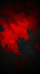 Abstract red and black background with dramatic paint splash effect. Dark moody wallpaper for smartphone. Artistic texture design for digital art and graphic concept