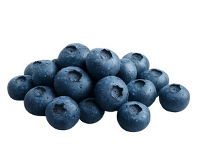 Heap of Ripe Blueberries Isolated on White Background