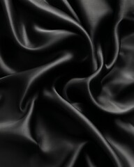 Fototapeta premium Draped Black Satin Fabric Texture