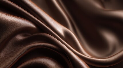 Fototapeta premium Brown Satin Fabric Drape