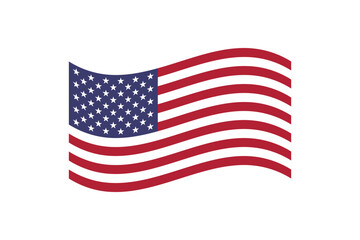 Flag of United States of America. US flag. United States of America wavy flag digital vector illustration. Fluttering flag.