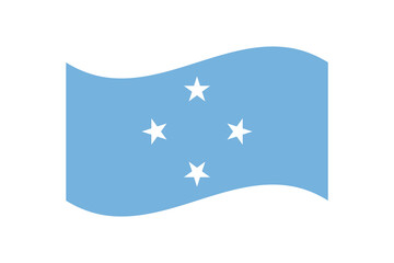 Flag of Micronesia. Micronesia wavy flag digital vector illustration. Fluttering flag.