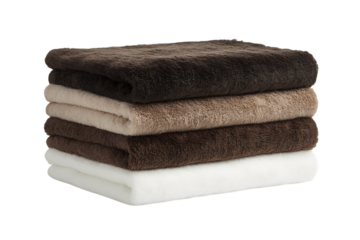 Stack of Soft, Plush Towels in Neutral Colors