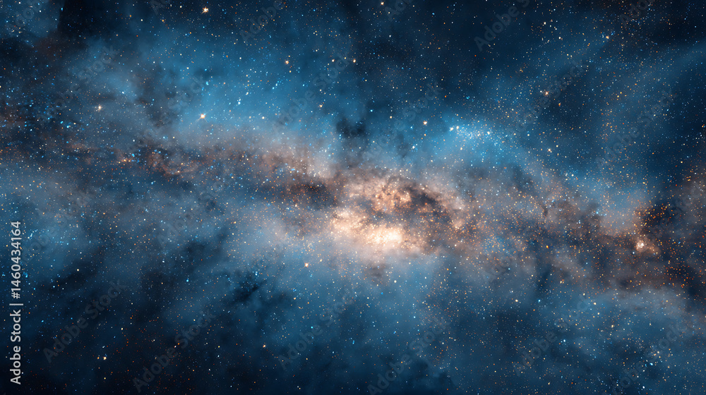 Poster ultramarine galaxy of stars outer space textures with sparkly