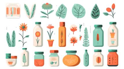 Professional Medicine Items Flat Vector Illustration for Health Care Concepts