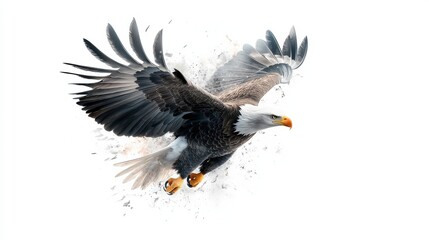 Obraz premium Eagle soaring in flight natural habitat wildlife photography dynamic environment aerial view freedom concept
