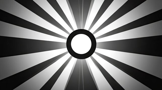 Intriguing black and white radiating design