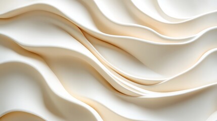 Obraz premium Abstract design of soft, flowing, cream-colored waves.