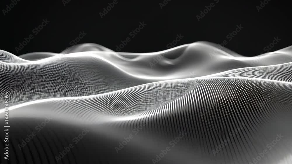 Aufkleber mesmerizing abstract design of flowing waves with smooth curves and intricate monochrome patterns, e