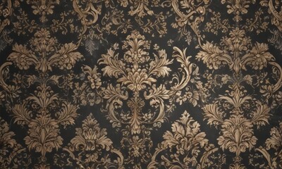 Elegant floral damask wallpaper, intricate seamless pattern,  wallcovering,  wallpaper
