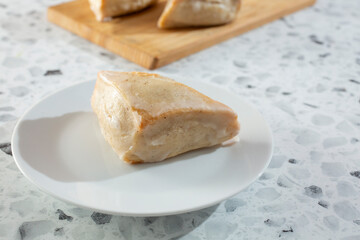 A view of a glazed scone.