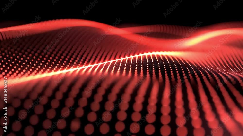 Poster mesmerizing abstract digital waves in vibrant red tones patterns of movement and energy design for d