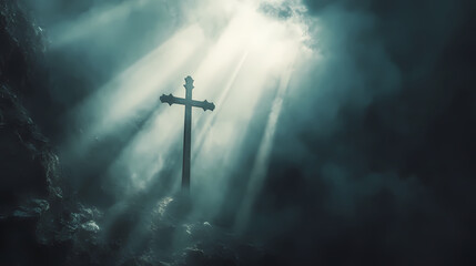 silhouette christian cross