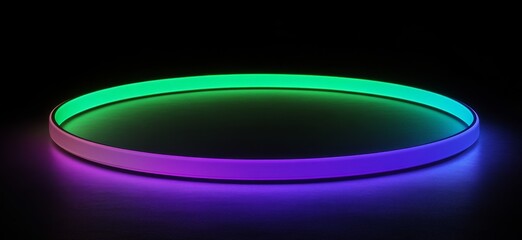 Circular, vibrant neon ring, multi-color LED light
