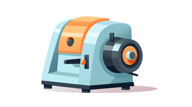 Professional Pencil Sharpener Flat Illustration on White Background for Design Projects