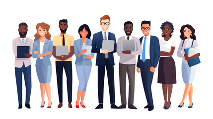 Obraz premium Diverse Multinational Business Team Vector Illustration for Professional Presentations