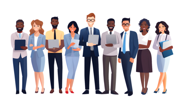 Diverse Multinational Business Team Vector Illustration for Professional Presentations - Powered by Adobe