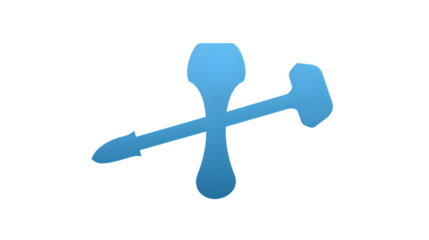 Murder With Hammer Glyph Icon: Versatile Flat Blue Symbol for Criminal Justice