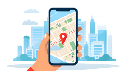 Modern Navigation Mobile App Vector Illustration for User Interface Design