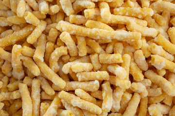 A top down view of a pile of sweet sev seerni.